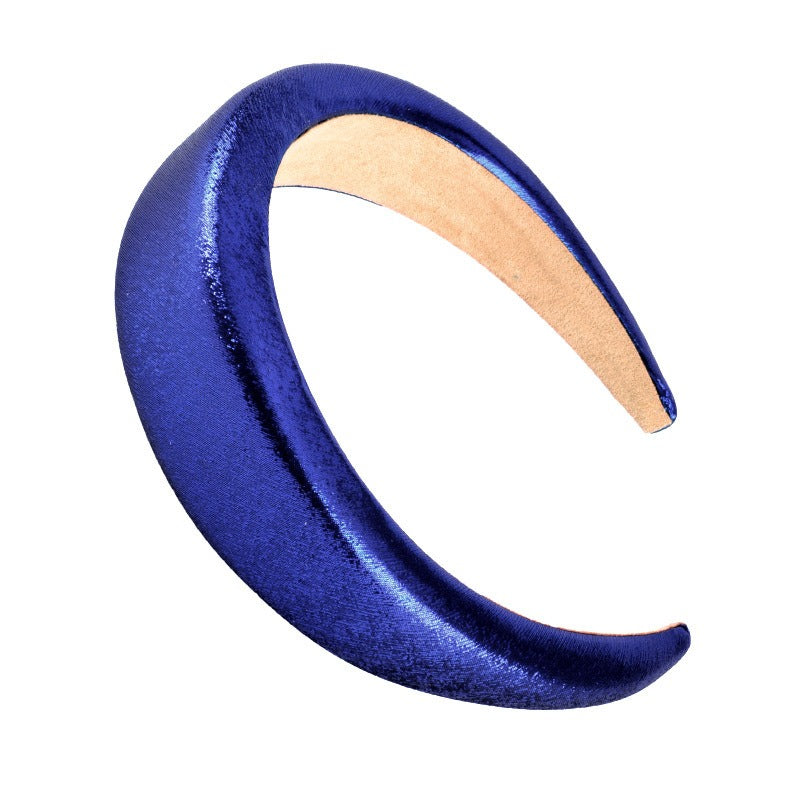 Bright Sponge Hair Hoop Wide Edge Thick Colored Shiny Silk Fabric Hair Accessories - V.I.P Digital Presence