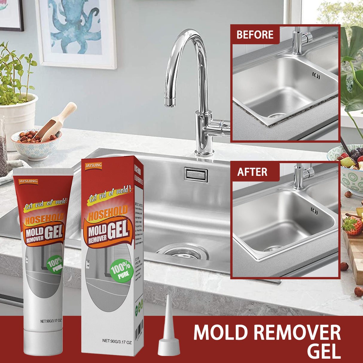 Wall Mold Removal Gel, Wall Wall Bathroom Kitchen White Mold Removal Gel - V.I.P Digital Presence