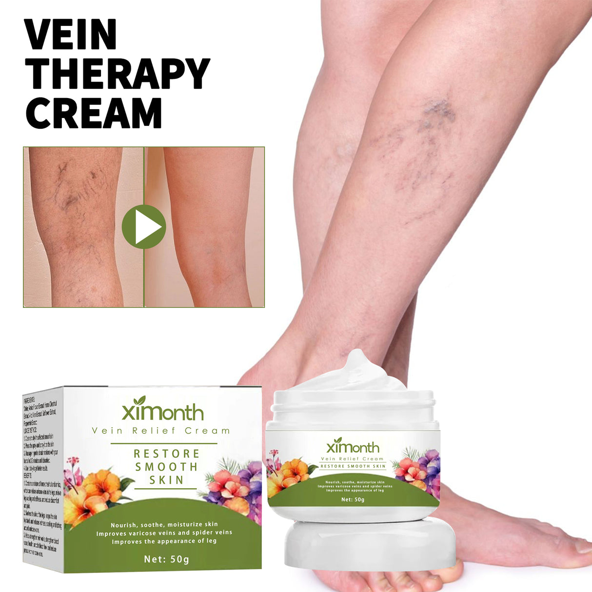 Vein Therapy Cream, Soothe Sore Swollen Leg Blood Vessels Repair Veins Body Care Cream - V.I.P Digital Presence