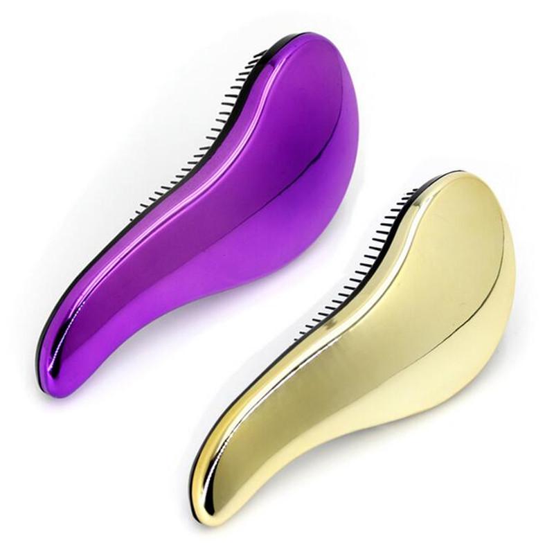 1pc Make Up Magic Anti-static Hair Brush Handle Tangle Detangling Comb Shower Electroplate Massage Comb Salon Hair Styling Tool - V.I.P Digital Presence