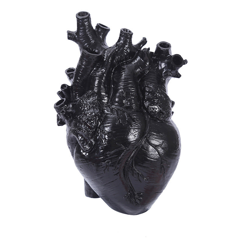 Heart-Shaped Flower Vase Resin Ornament Desktop Living Room Plant Pot Table Decoration Craft - V.I.P Digital Presence