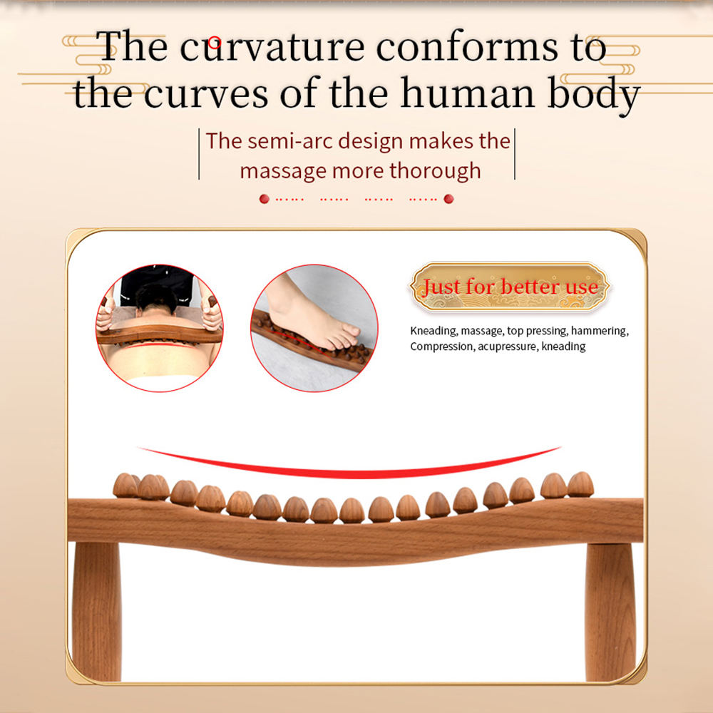 Handheld 34 Beads Home Massaging Device wood stick massage tool Body Massage Wooden Guasha Tool for Relaxation - V.I.P Digital Presence