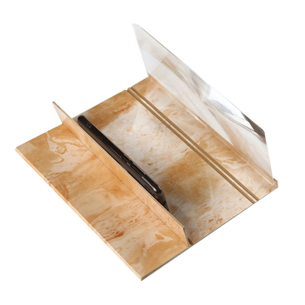 3D Phone Screen Magnifier Stereoscopic Amplifying 12 Inch Desktop Wood Bracket 3D HD Movie Video Amplifier With Foldable Holder - V.I.P Digital Presence