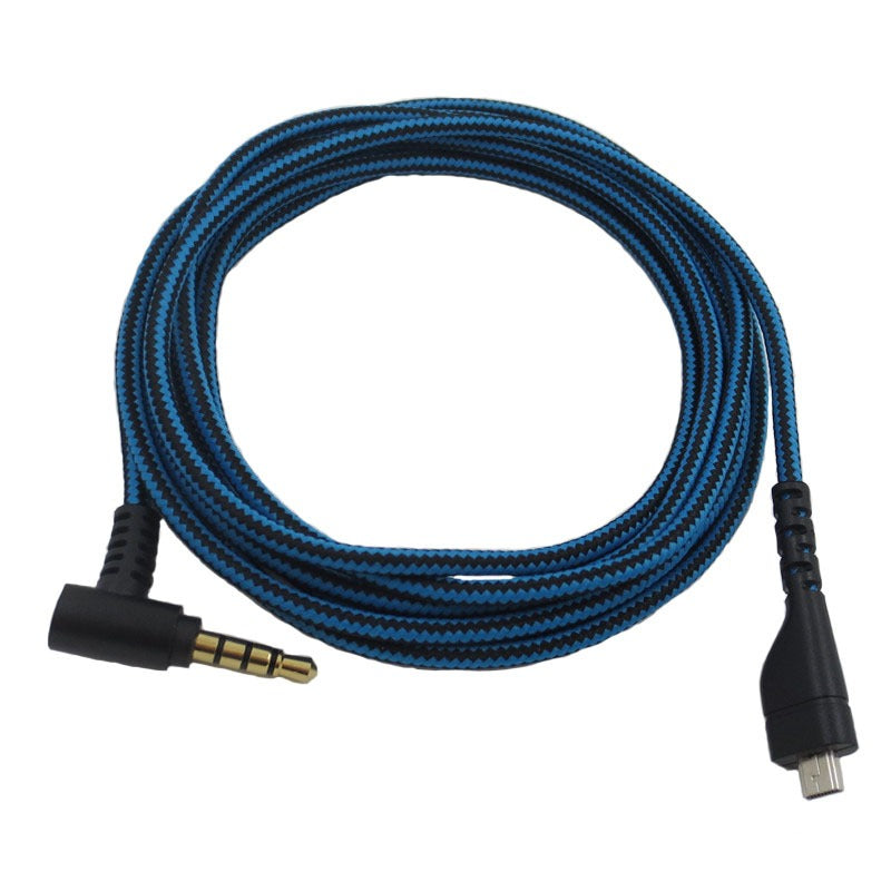 Suitable for Arctis 3 5 7 Sairui Ice Gaming Earphone Cable Blue Black Stripe Audio Cable - V.I.P Digital Presence