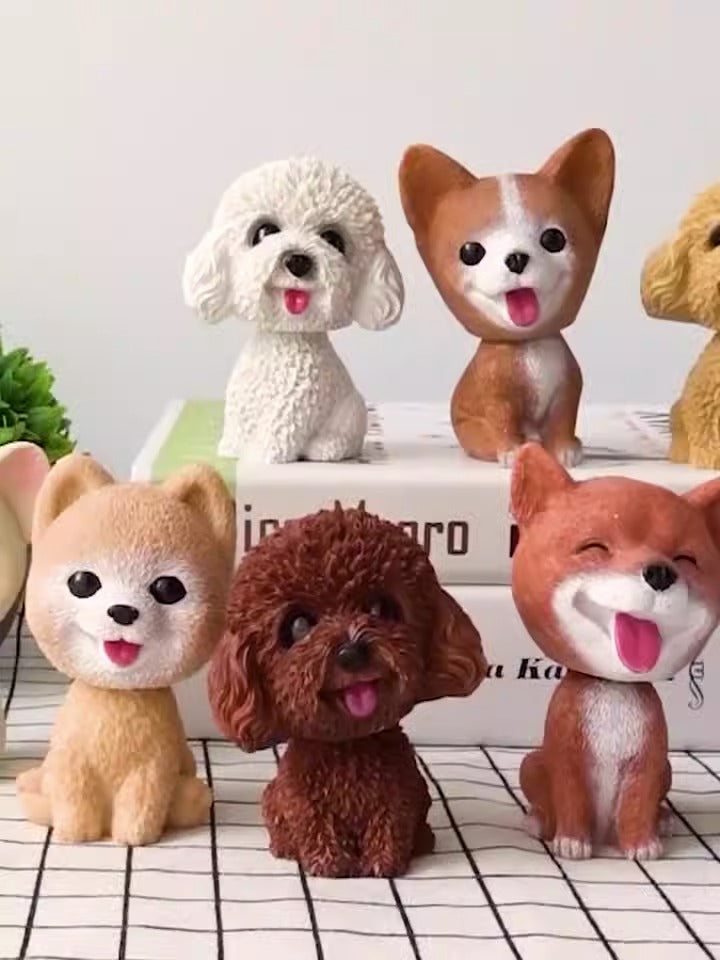 Cute doll decorations in the car, resin bobblehead dog animal bulldog, creative cute car ornaments - V.I.P Digital Presence