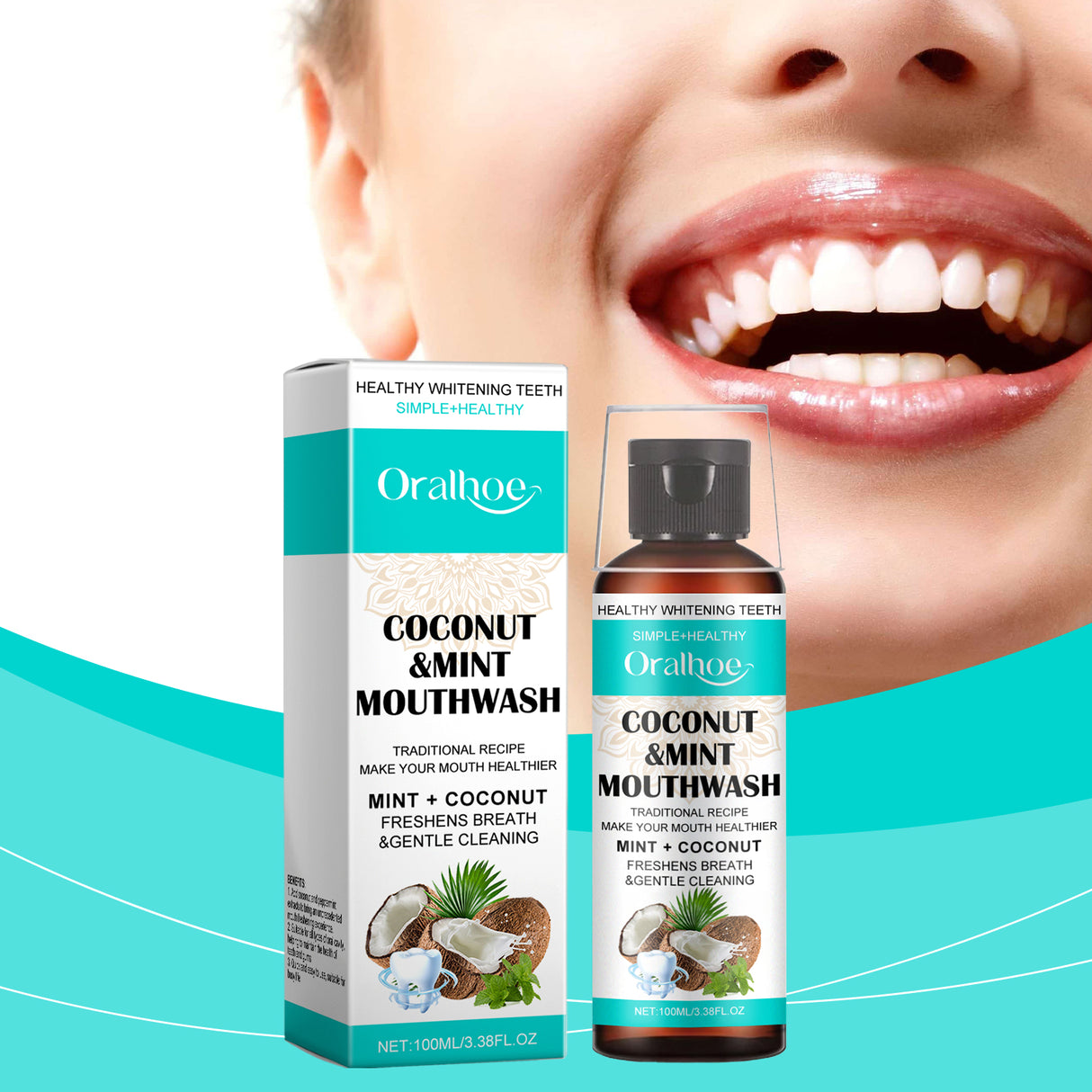 Coconut Mint Mouthwash Remove Stains, Freshen Breath And Clean Teeth With Convenient Care Mouthwash - V.I.P Digital Presence