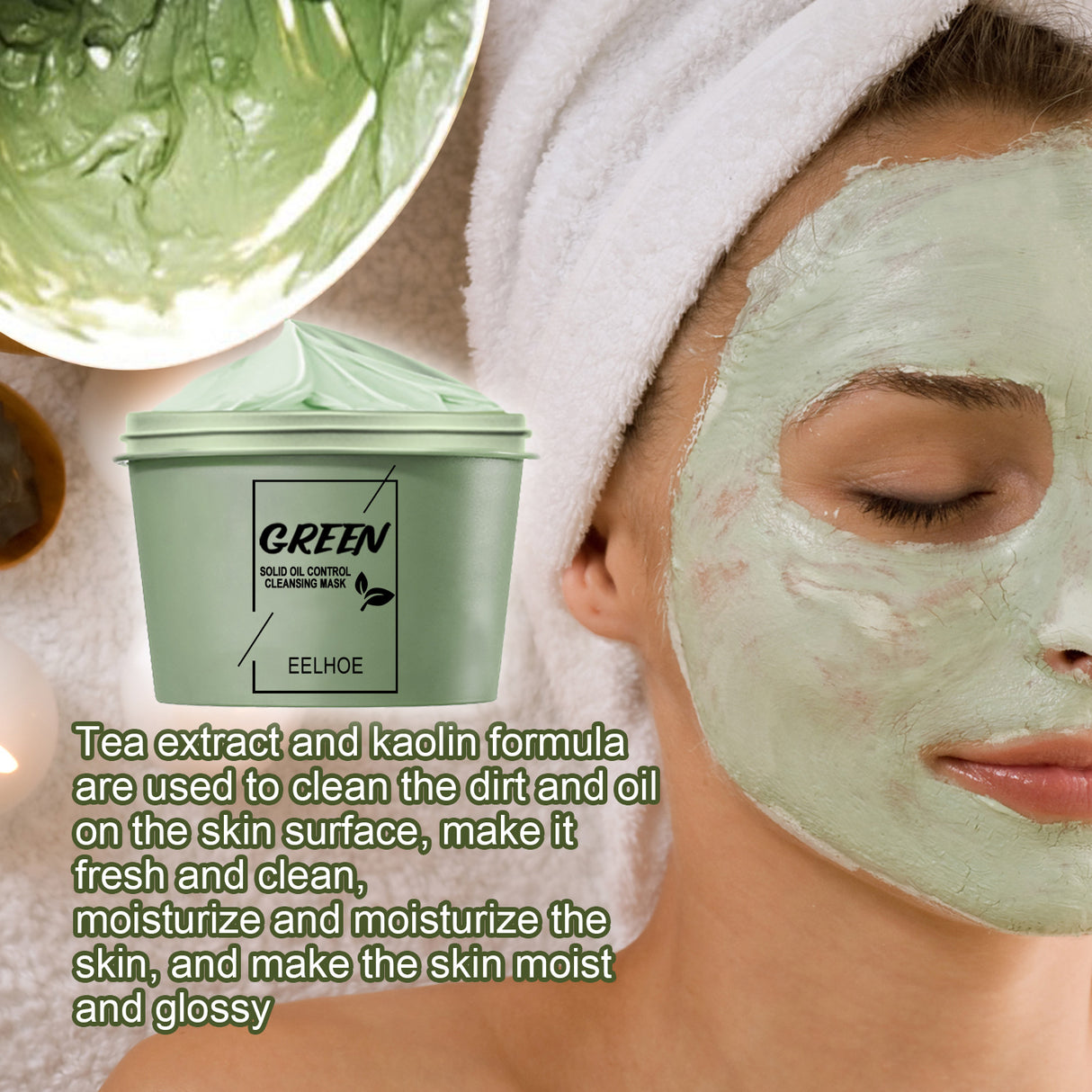 Green Tea Mud Mask, Cleansing Face Moisturizing And Hydrating Pore Cleaning Smear Mask - V.I.P Digital Presence
