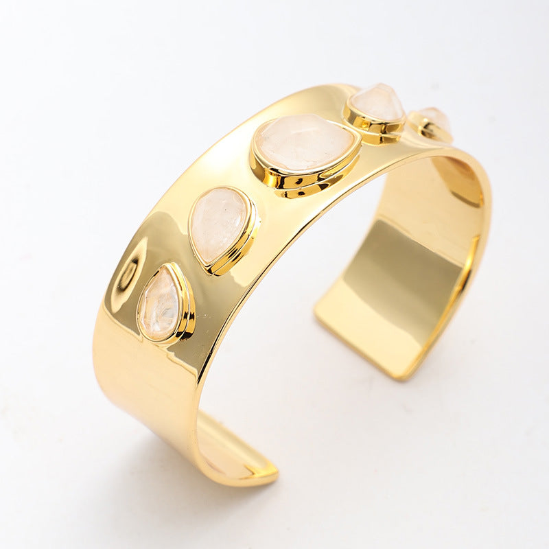 Classic crystal cashemire water drop open bracelet versatile advanced ins - V.I.P Digital Presence