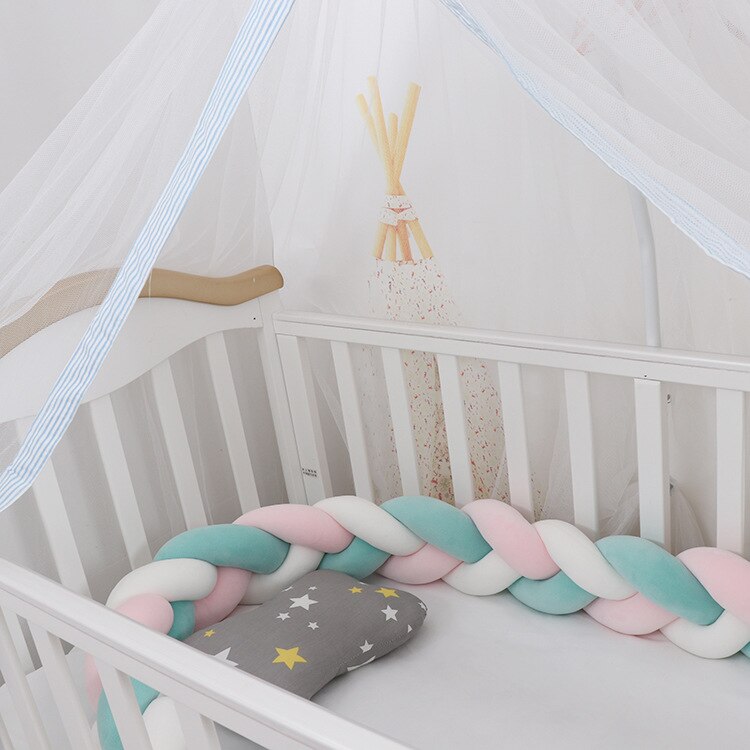 100cmBaby Bumper Bed Braid Knot Pillow Cushion Bumper for Infant Kids Crib Protector Cot Bumper Room Decor Anti-collision Bumper - V.I.P Digital Presence