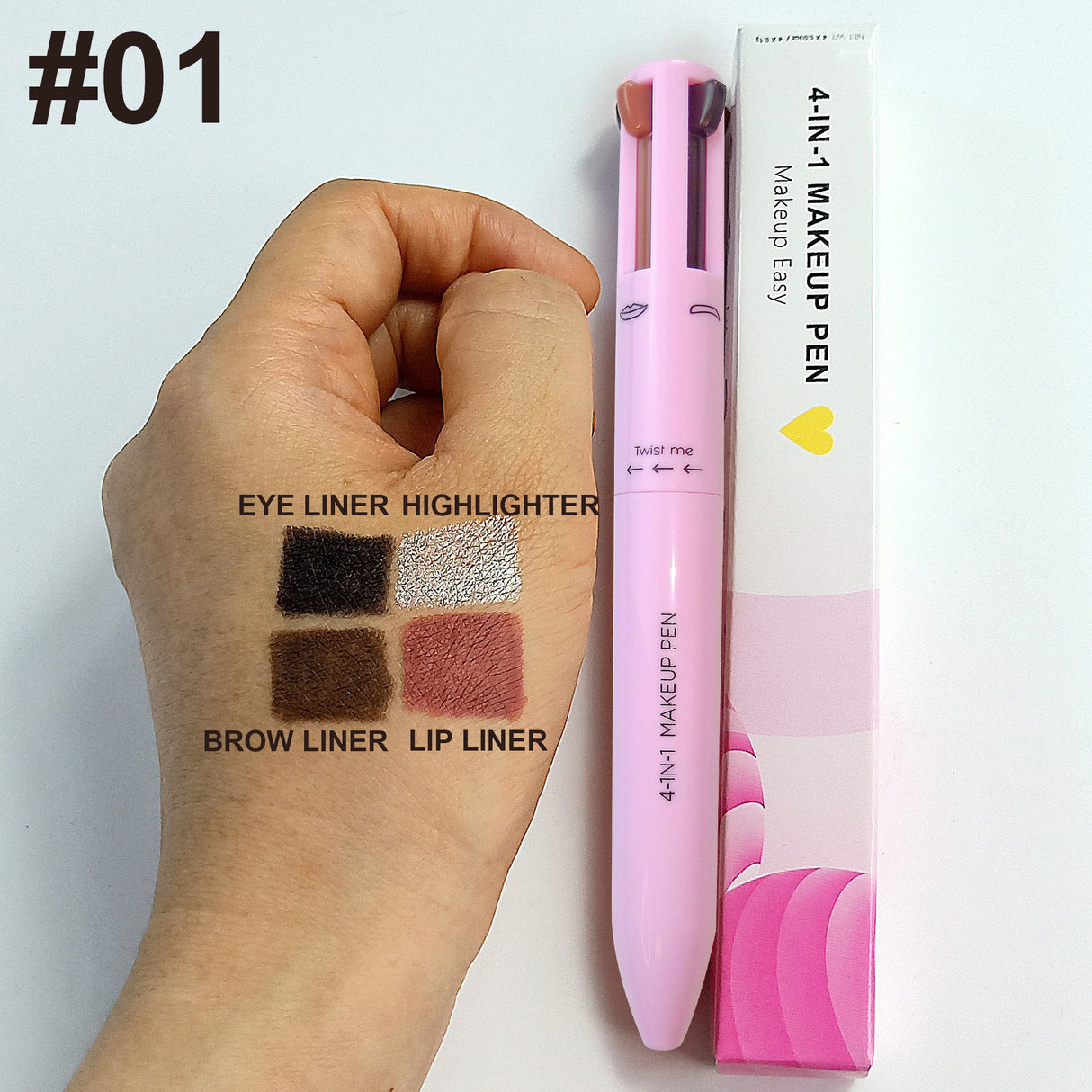 4 In 1 Eyebrow Pencil Waterproof Drawing Eye Brow Makeup Pen Long-Wear Eyeliner Eyebrow Highlighter Stick Makeup Cosmetic Tool - V.I.P Digital Presence