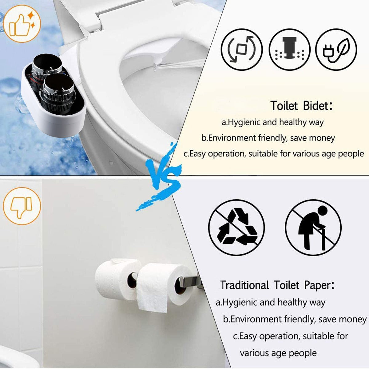 Smart Body Cleaner Unplugged Hot And Cold Water Simple Installation Hip Washing Double Nozzle Toilet Cover Plate - V.I.P Digital Presence