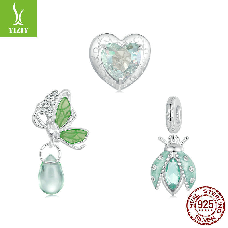 Silver Charm Original Forest Oasis Butterfly Ladybug DIY Bracelet Beads Spring Fresh s925 Pure Silver Beads - V.I.P Digital Presence