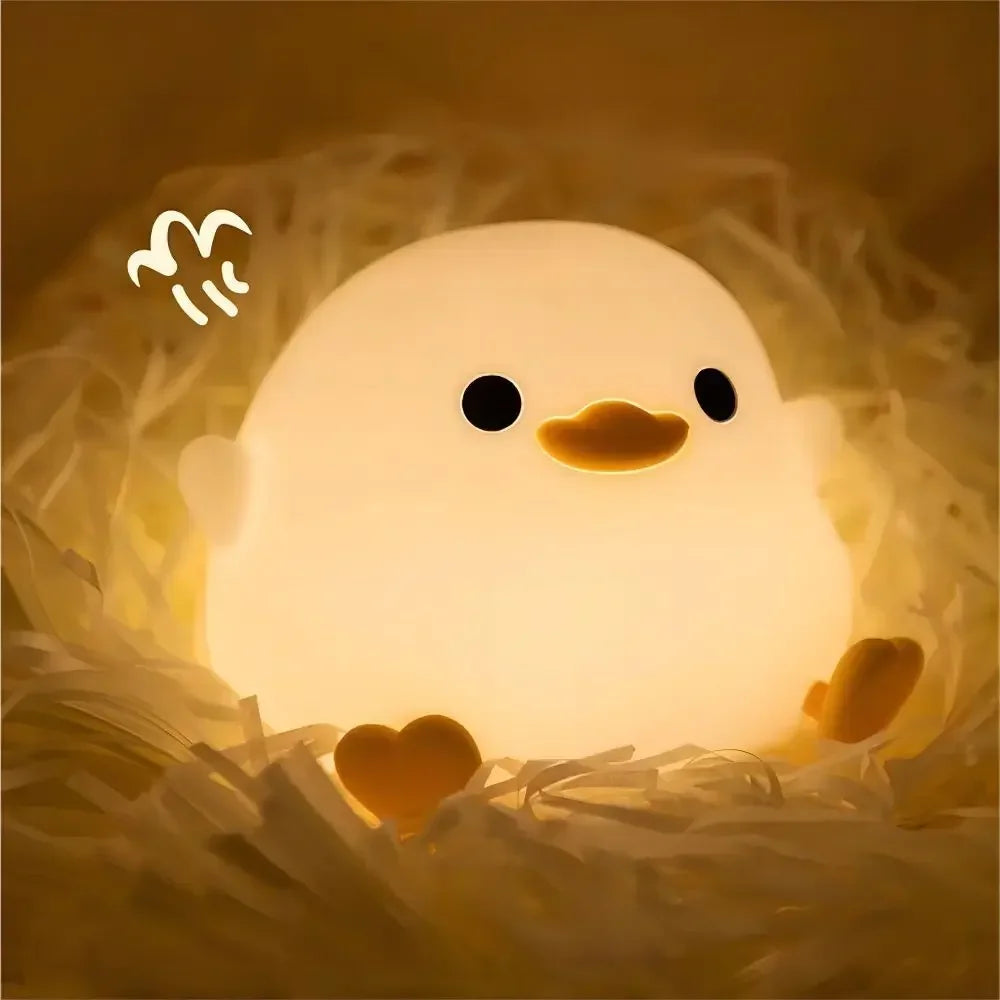 Duck Silicone Night Light for Children with Timer Usb Rechargeable Dimming Touch Lamp Sleeping Bedroom Cartoon Animal Decor Gift - V.I.P Digital Presence
