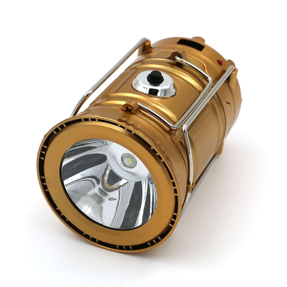 LED Solar Powered Collapsible Flashlights Portable Lamp Rechargeable Hand Lamp Hiking Camping Lantern Light Outdoor Lighting