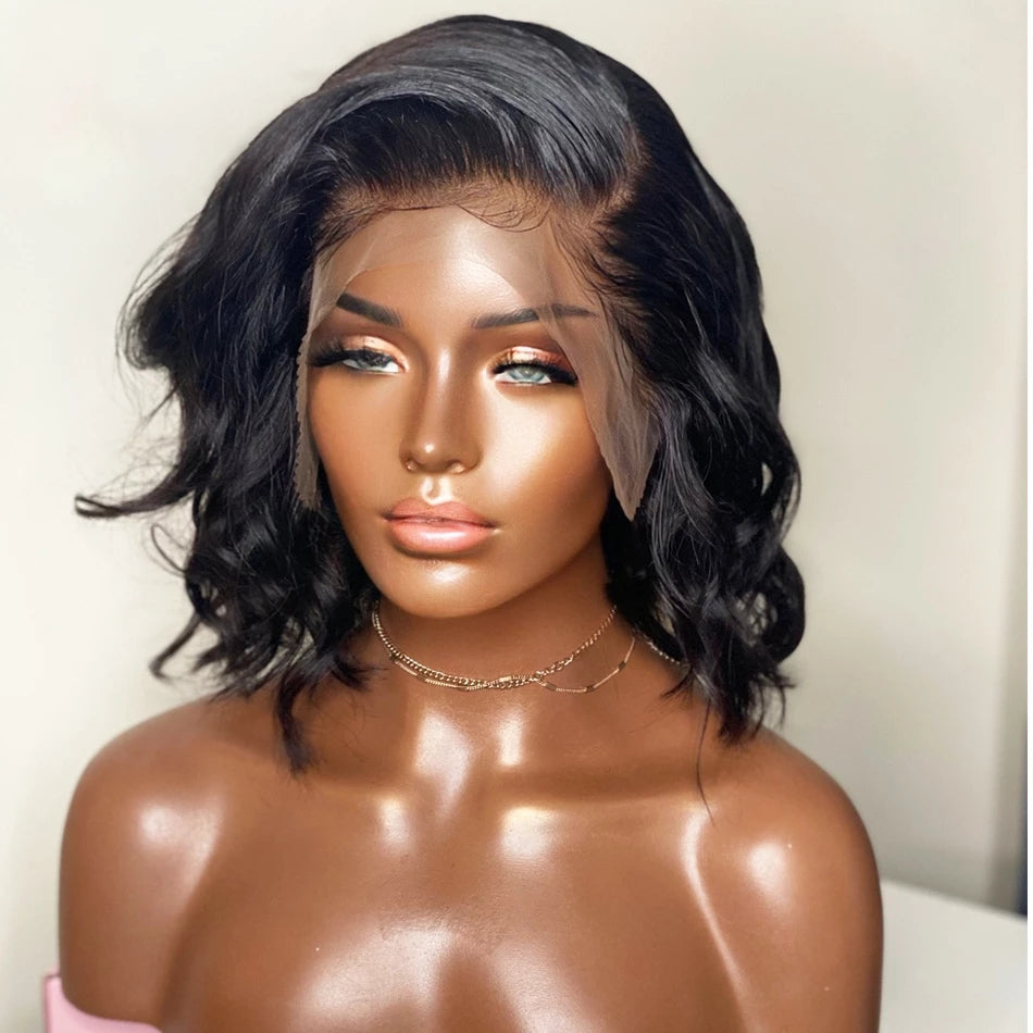 Black Big Wave Wig Chemical Fiber Front Lace Short Curly Hair Matte High Temperature Silk Headgear - V.I.P Digital Presence