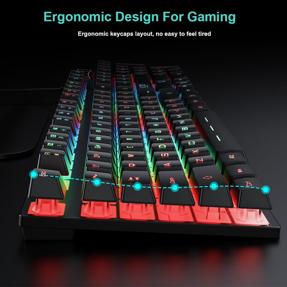 Wired gaming keyboard floating keycap rainbow backlit keyboard and mouse set AN-300 - V.I.P Digital Presence