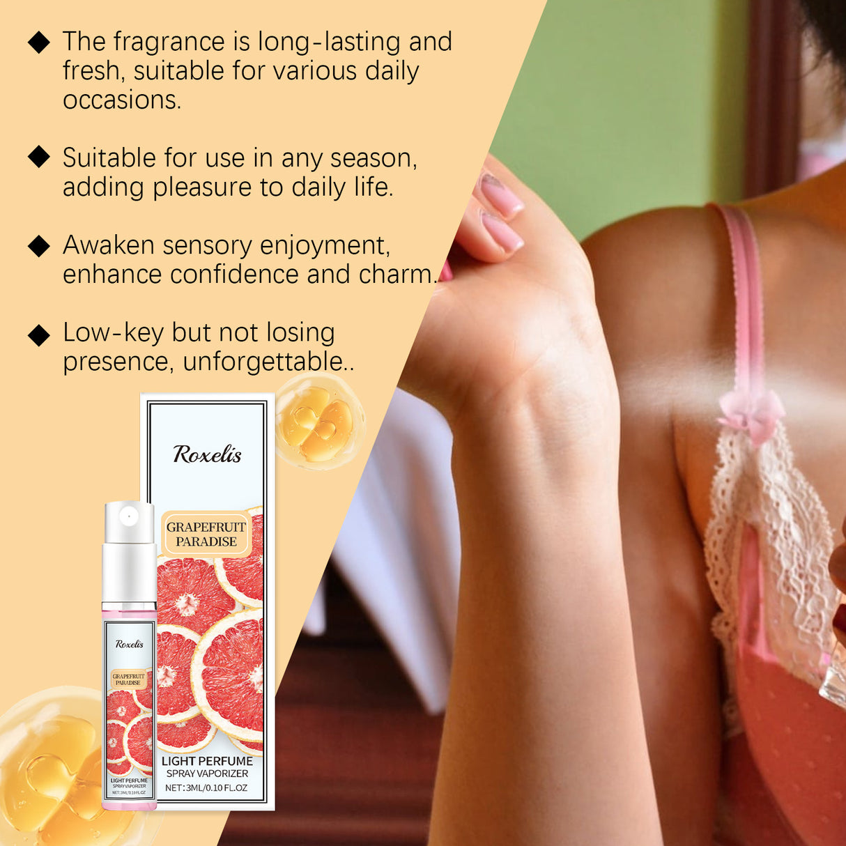 Grapefruit Perfume Spray Natural Fresh Lasting Fragrance Charm Atmosphere Light Fragrance Perfume Spray - V.I.P Digital Presence