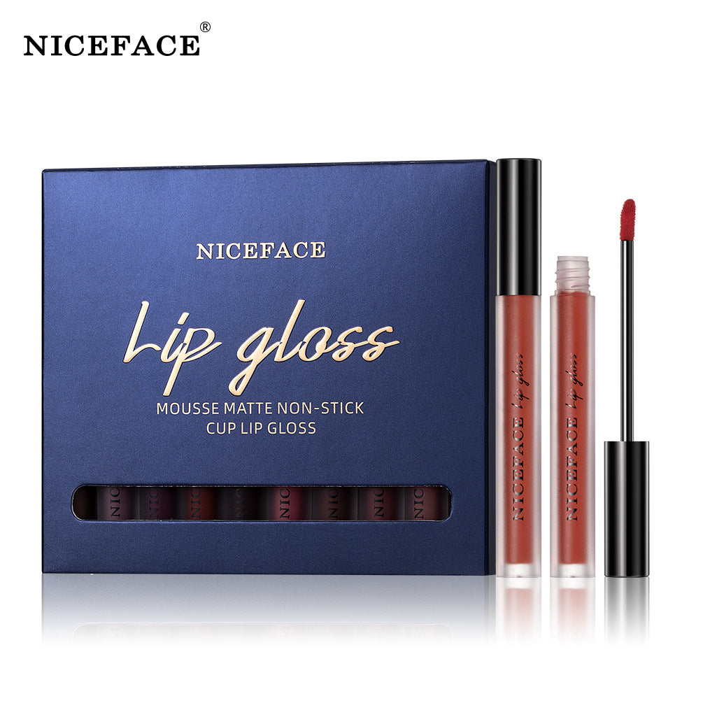 Niceface New Quality Lip Glaze Velvet Matte Lip Glaze Set Matte Non-stick Cup Holder Liquid Lipstick - V.I.P Digital Presence