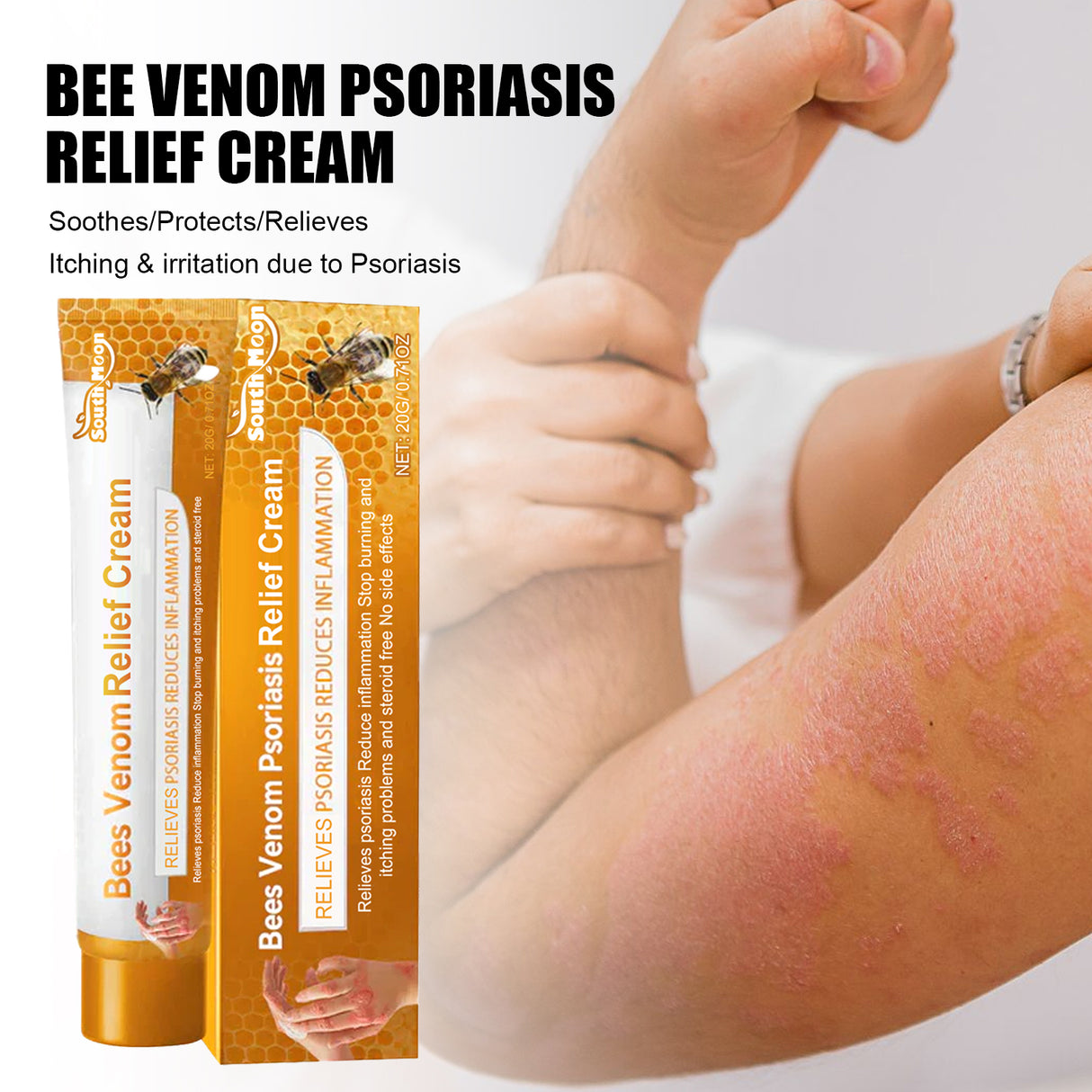 Bee Venom Psoriasis Relief Cream, Skin Relief Itching Relieve Redness Hand And Foot Moss Skin Moss Repair Cream - V.I.P Digital Presence