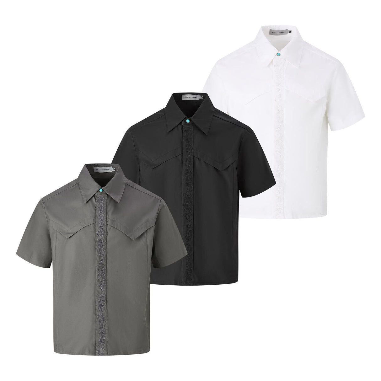 Embroidered short sleeved shirt men's loose shirt - V.I.P Digital Presence