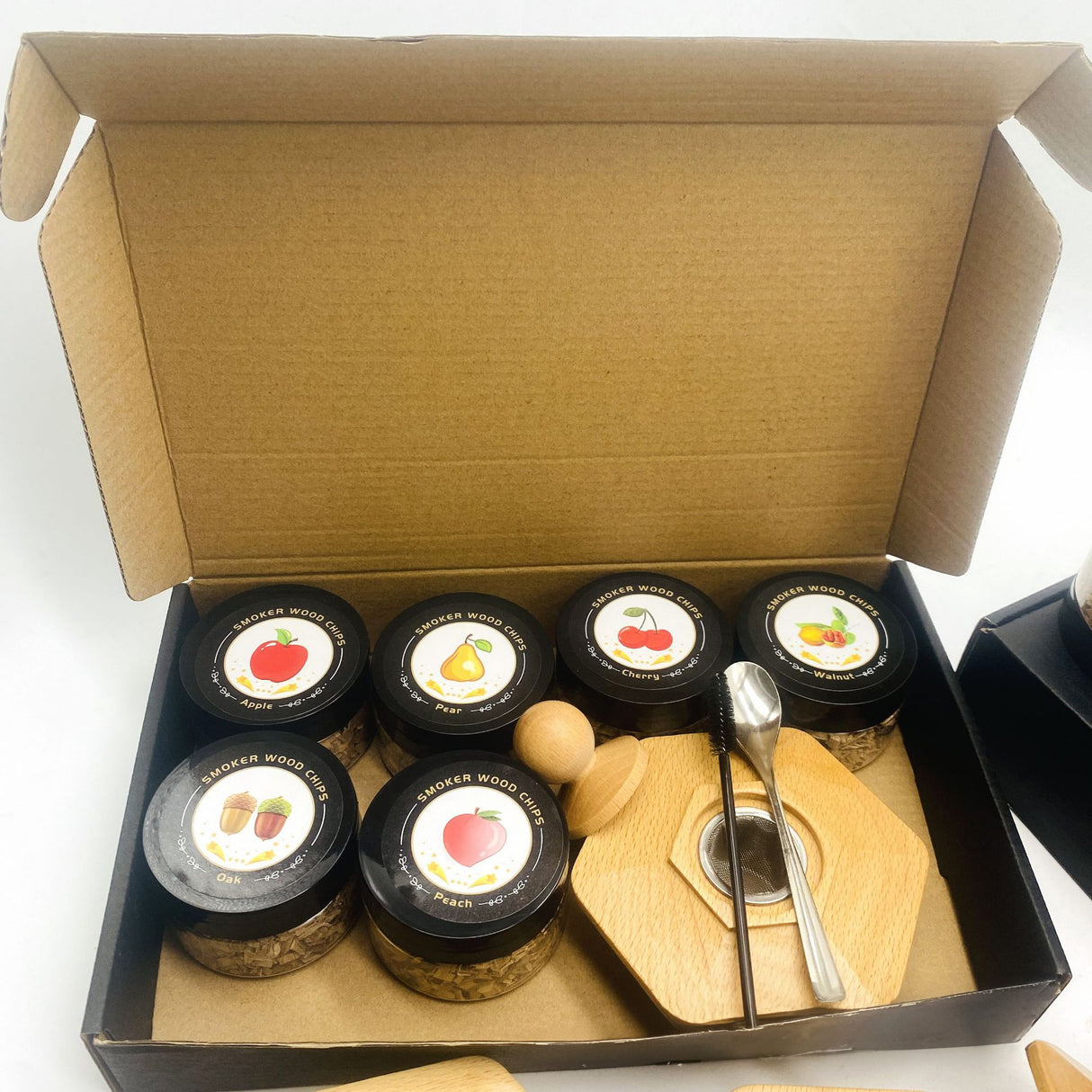 Cocktail Wood Smoker Hexagonal Round Saucer Bar Kitchen Smoking Tools Smoking Wood Cover 6pcs - V.I.P Digital Presence