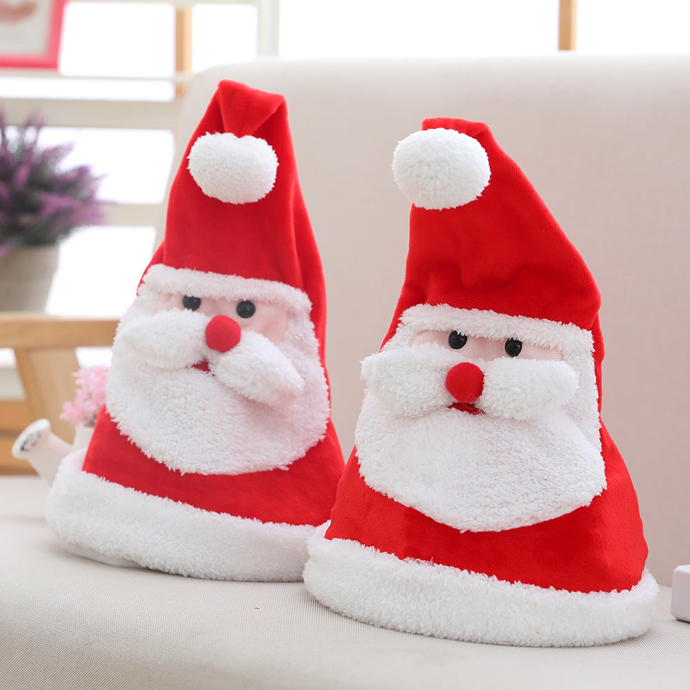 Soft Kawaii plush toy electric light-emitting movable Christmas Hat Plush Toy hat as a Christmas gift for children - V.I.P Digital Presence