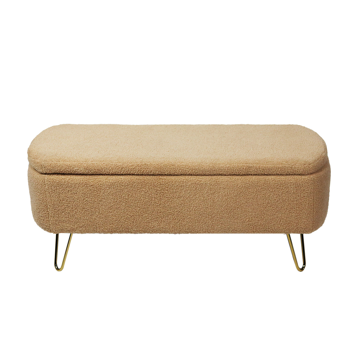 Camel Storage Ottoman Bench for End of Bed Gold Legs - V.I.P Digital Presence