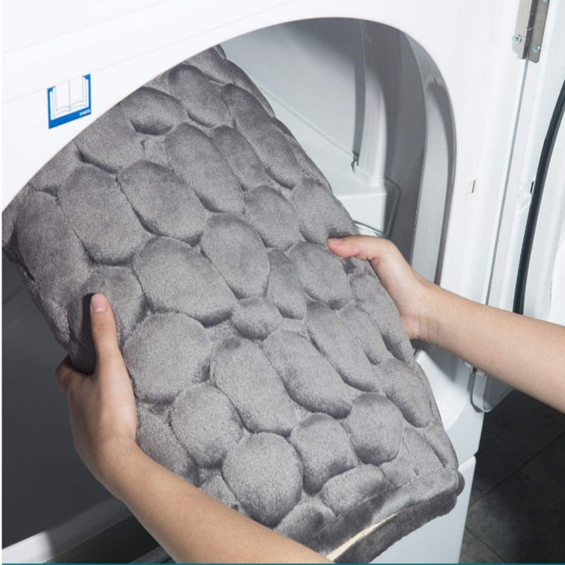 Cobblestone Embossed Bathroom Bath Mat Non-slip Carpets In Wash Basin Bathtub Side Floor Rug Shower Room Doormat Memory Foam Pad - V.I.P Digital Presence