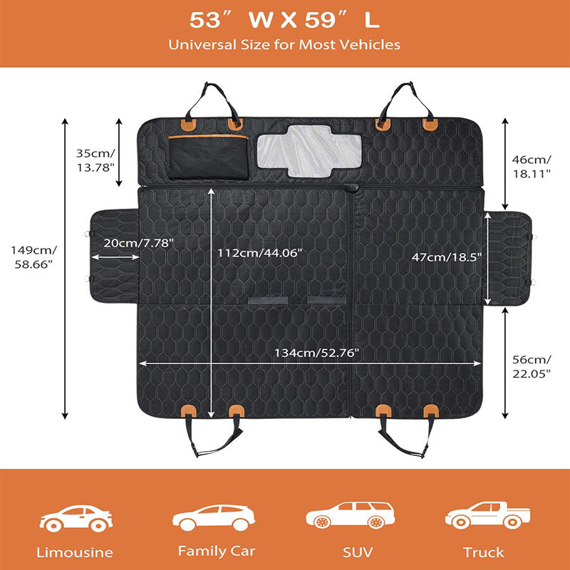 Four in one detachable pet car cushion waterproof dirt proof and scratch resistant rear trunk seat cushion for passenger seat - V.I.P Digital Presence