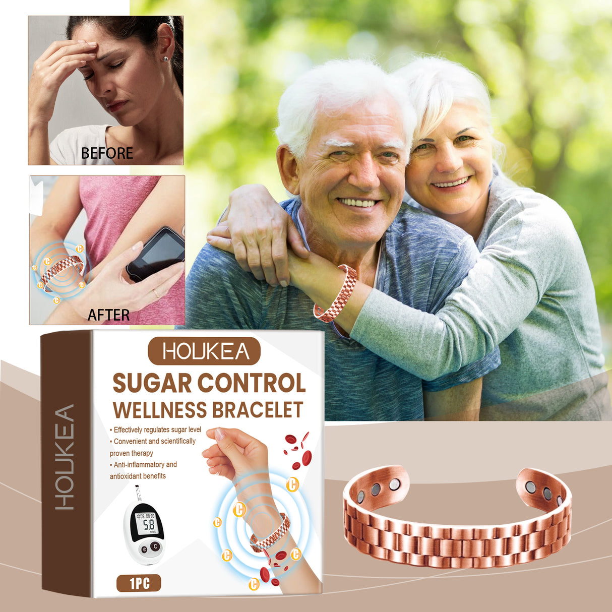 Sugar Bracelet, The Elderly Body Health Care To Relieve Discomfort, Hand In Hand To Decorate Sugar Bracelet - V.I.P Digital Presence