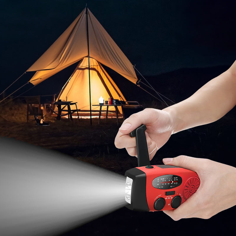 Portable multi - func hand - crank, emergency gen, solar radio, shockproof, FM/AM/WB/NOAA, power bank - V.I.P Digital Presence