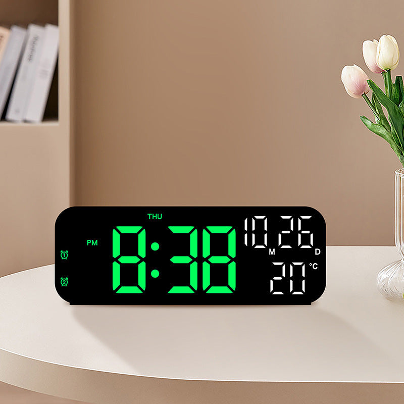 Digital Alarm Clock with Temp, Date, Week. Night Mode. Voice - controlled. 12/24H LED - V.I.P Digital Presence