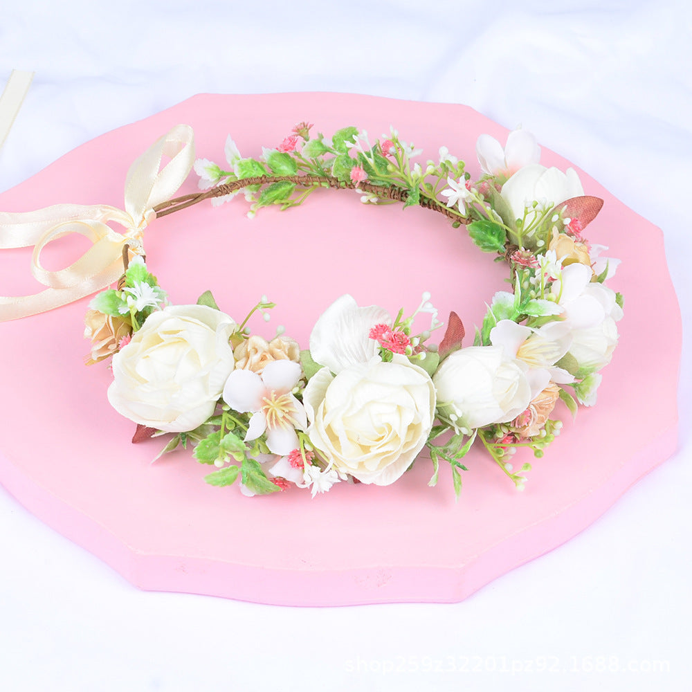 Korean style flower garland headwear, orchid flower crown, fashion show, dance party, headwear, vacation, countryside props, hea - V.I.P Digital Presence