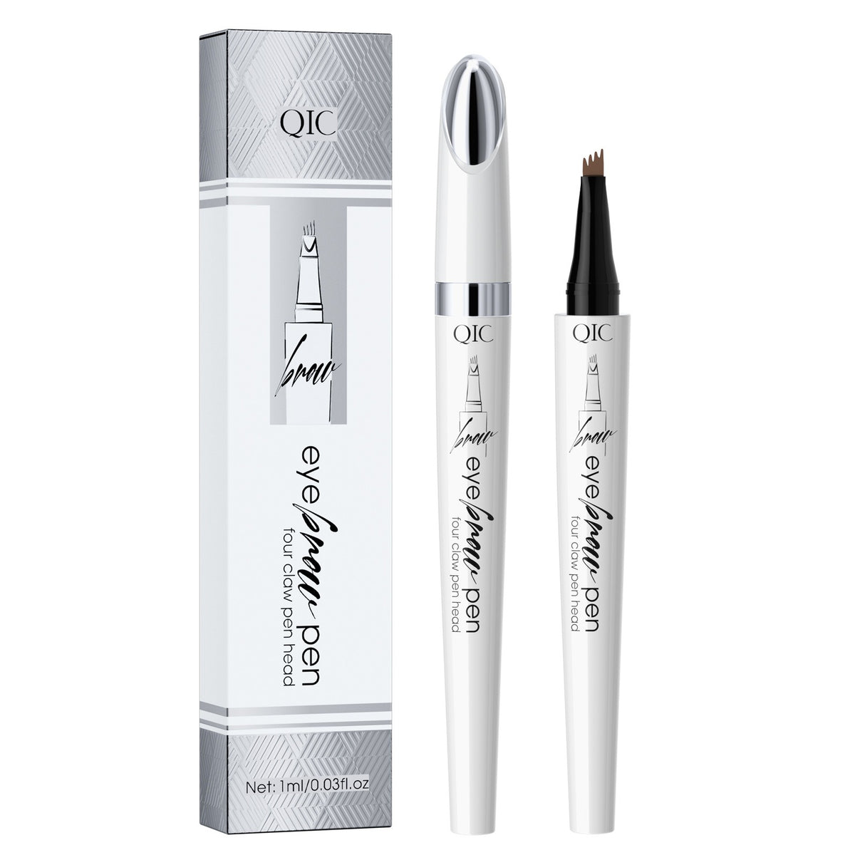 QIC ceramic white liquid four-claw eyebrow pencil wild eyebrow waterproof non-smudge four-head forked eyebrow pencil - V.I.P Digital Presence