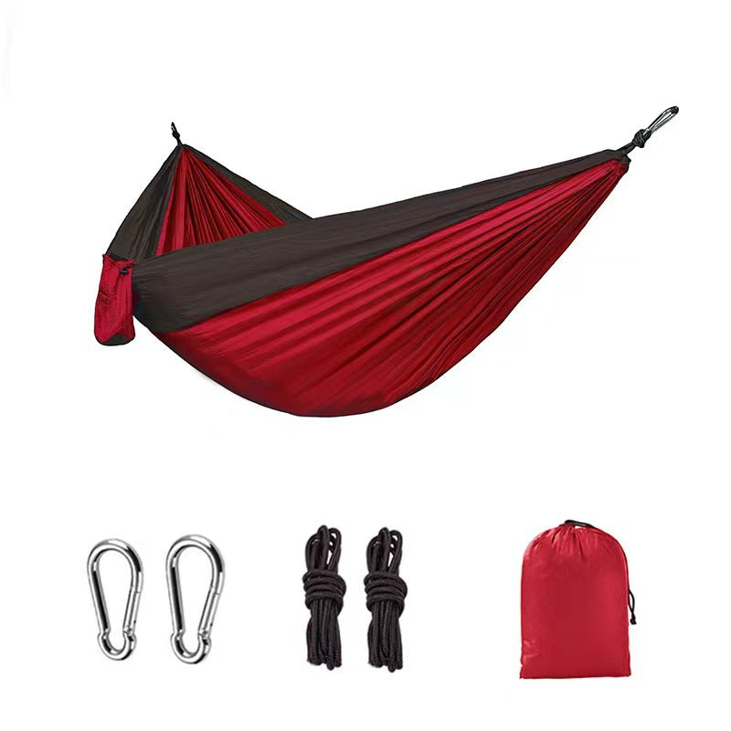 Light double nylon camping hammock with straps. Great for trips, beach, yard & garden. - V.I.P Digital Presence