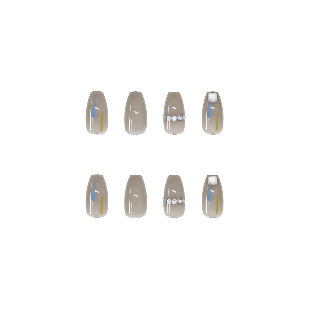 Transparent Gray Manicure Niche High-End Square Drill Wearing Nails Fake Nails Removable Nail Stickers Nail Stickers Finished Nails - V.I.P Digital Presence