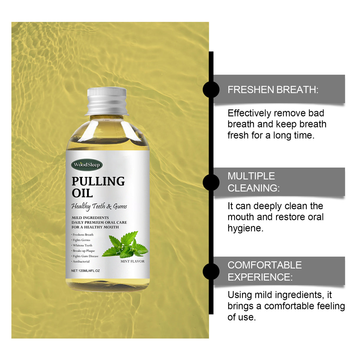 Woodsleep Coconut Mouthwash Fresh Breath Odor Gentle Care Clean Teeth Care Mouthwash - V.I.P Digital Presence