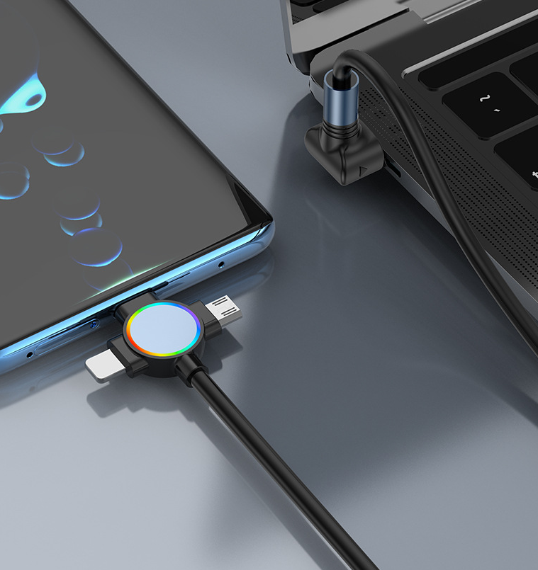 Three in one spring data cable suitable for Huawei Apple 15 Android Carplay streaming light car retractable fast charging cable - V.I.P Digital Presence