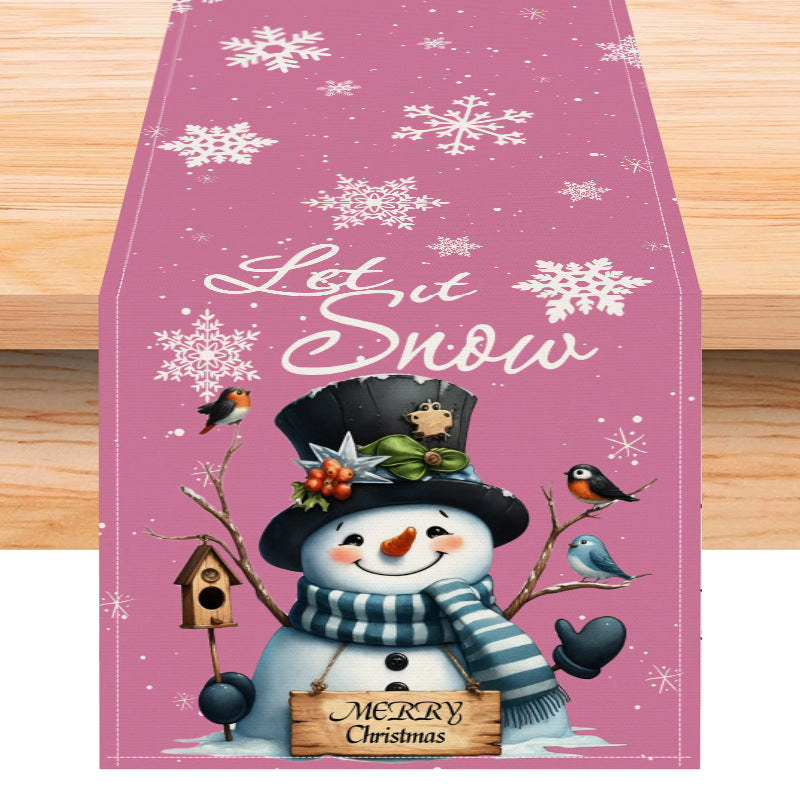 Christmas snowman linen table flag living room dining table decoration tablecloth Christmas restaurant tablecloth coffee table cloth - V.I.P Digital Presence