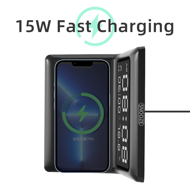 Alarm Clock Wireless Charger For Apple Wireless Fast Charging Multi-Function 3-In-1 Mobile Phone Wireless Charging - V.I.P Digital Presence