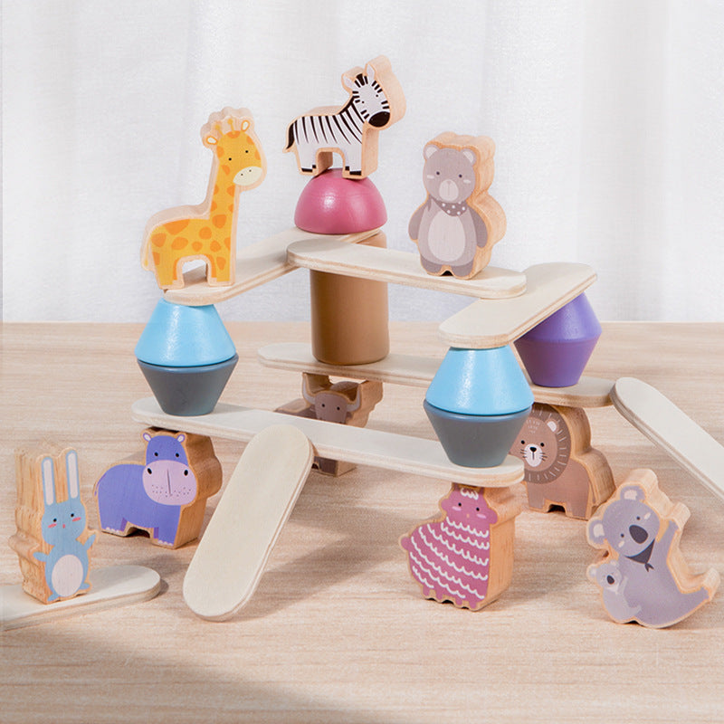 Children's Wooden Dinosaur Animal Stacking Music Balance Building Blocks Kindergarten Puzzle Toy - V.I.P Digital Presence