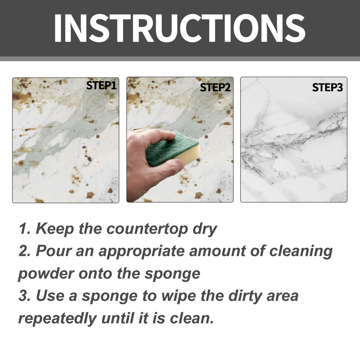 Stone Cleaning Powder, Household Kitchen Countertop Marble Tile Stain Cleaning Decontaminating Polishing Powder - V.I.P Digital Presence