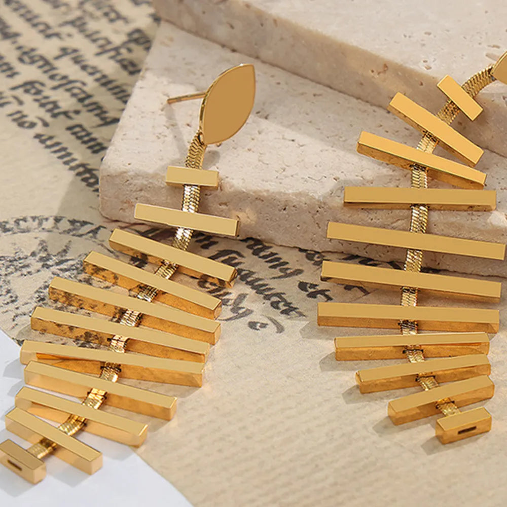 Titanium Steel Fishbone Shape Earrings - V.I.P Digital Presence