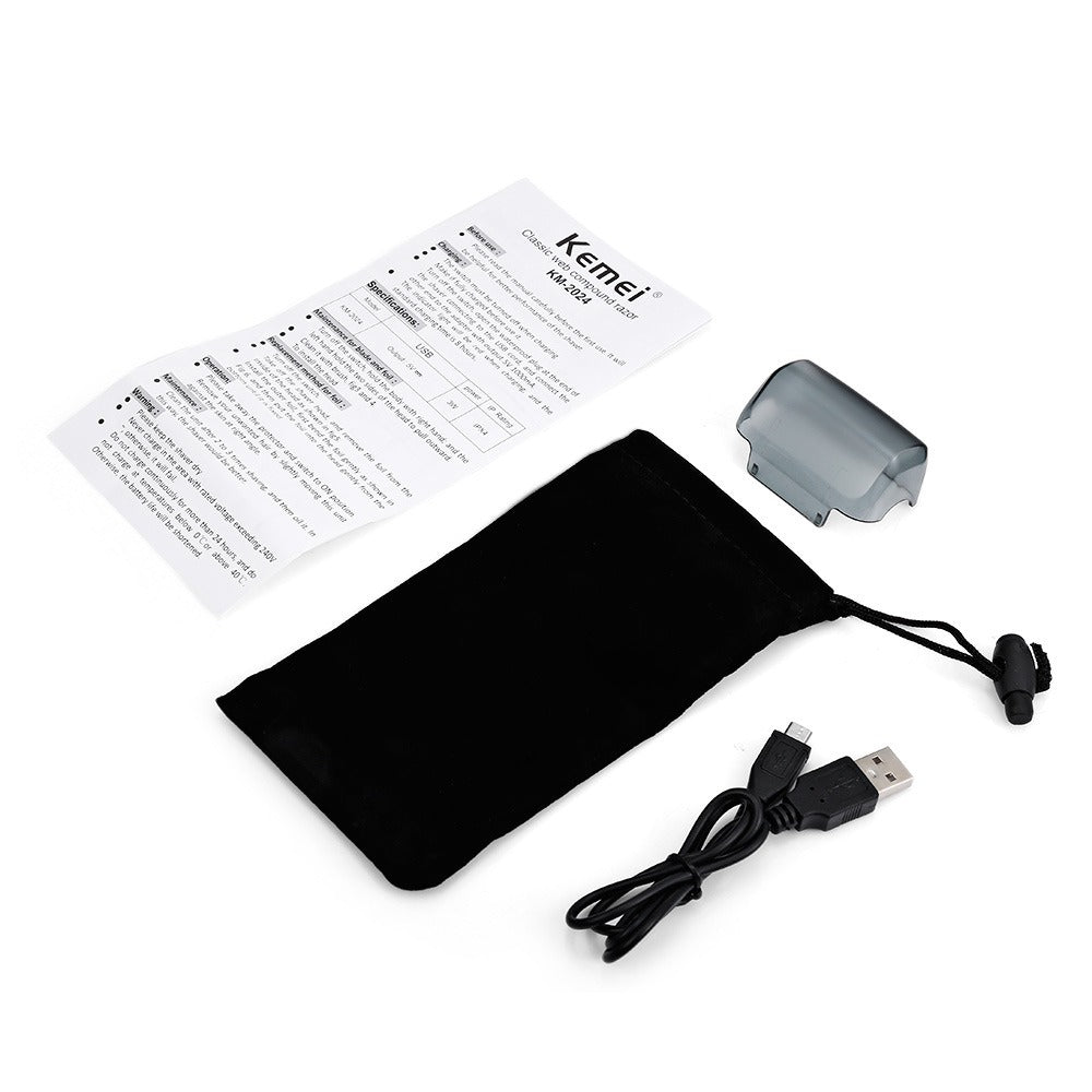 KM -2024 New USB Charging Reciprocating Double Mesh Razor Gold and Silver Knife Mesh Full Body Water Wash - V.I.P Digital Presence