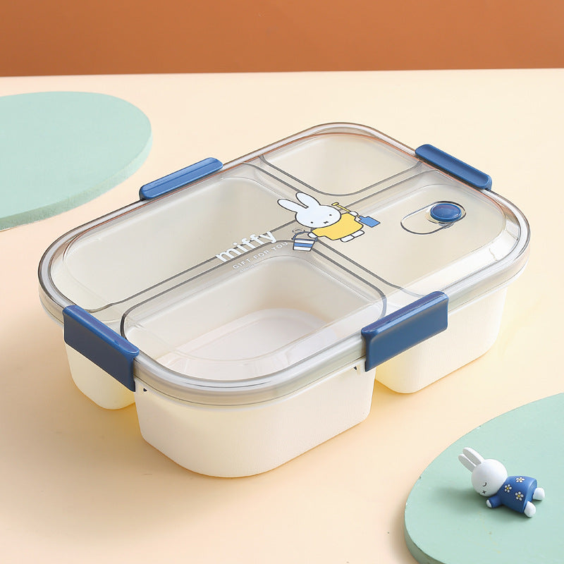 Fashion cartoon cute four-grid microwaveable lunch box bento box lunch box - V.I.P Digital Presence