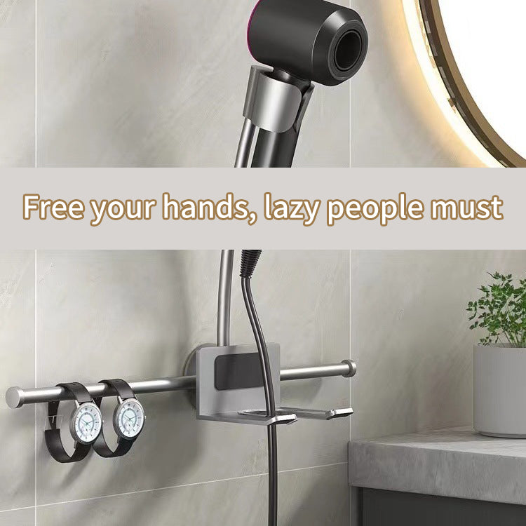 Lazy hair dryer bracket No hand-held hair dryer shelf Wall-mounted no-punching - V.I.P Digital Presence
