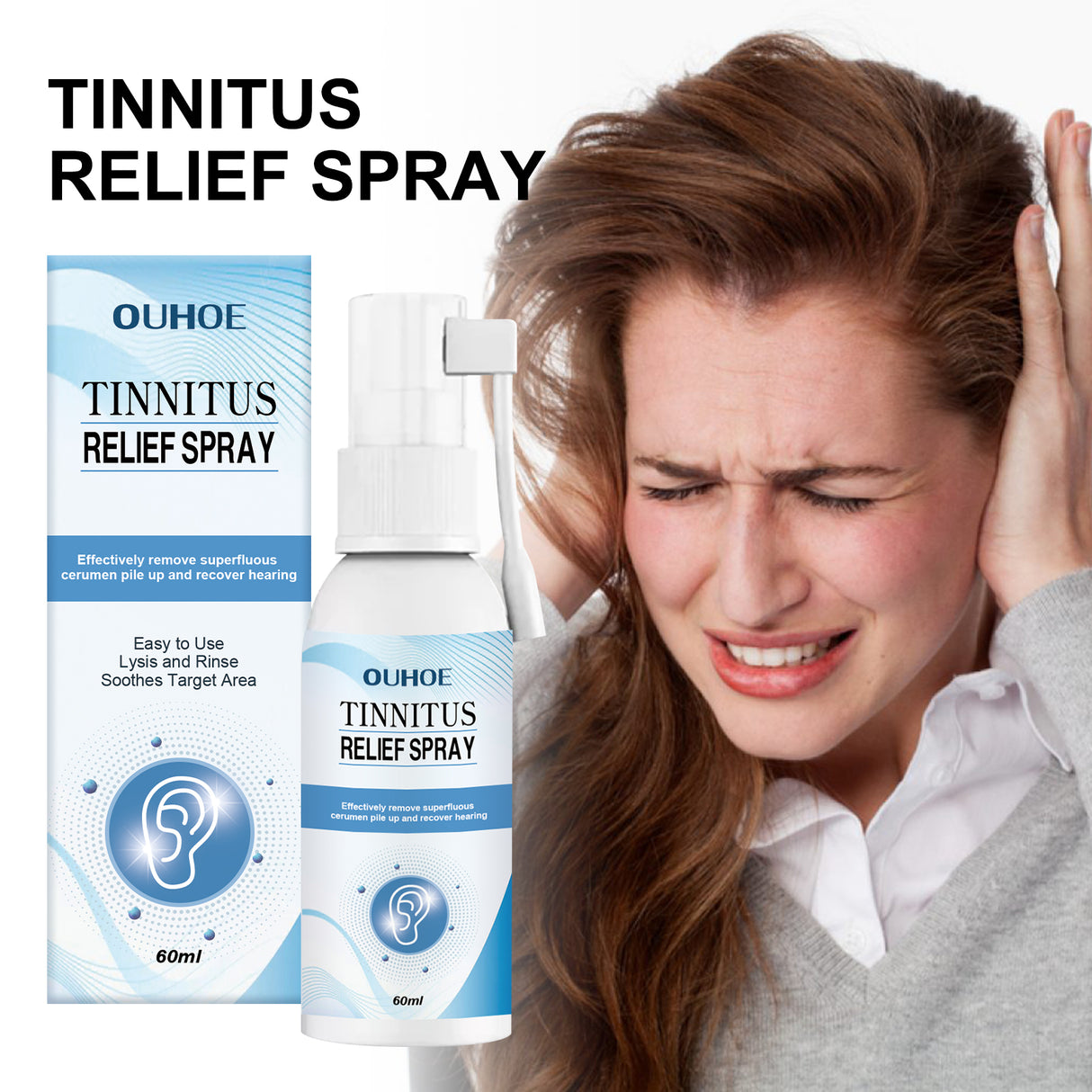 Tinnitus Relief Spray, Relieves Ear Discomfort Earplugs Earwax Cleaning Ear Care Spray - V.I.P Digital Presence