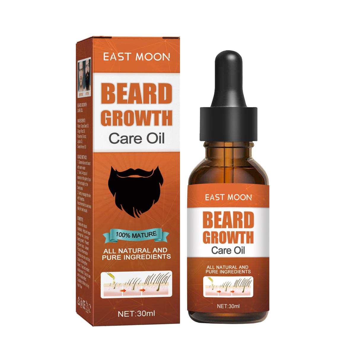 Beard Growth Care Oil Strong And Dense Growth Men's Beard Nourishing Care Essential Oil - V.I.P Digital Presence