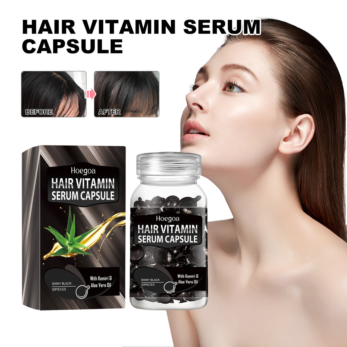 Hair Essential Oil Treatment Black Capsule, Repair Dry Hair Frizz, Strong, Strong, Solid And Smooth Hair Care - V.I.P Digital Presence