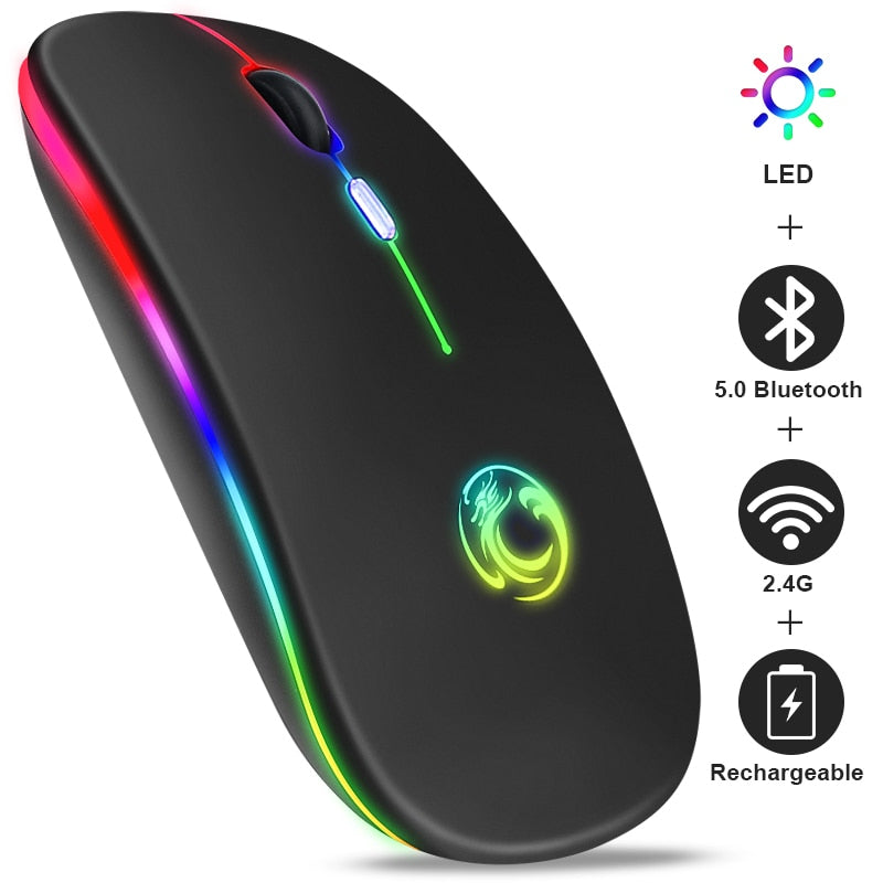 Wireless Mouse Bluetooth RGB Rechargeable Mouse Wireless Computer Silent Mause LED Backlit Ergonomic Gaming Mouse For Laptop PC - V.I.P Digital Presence